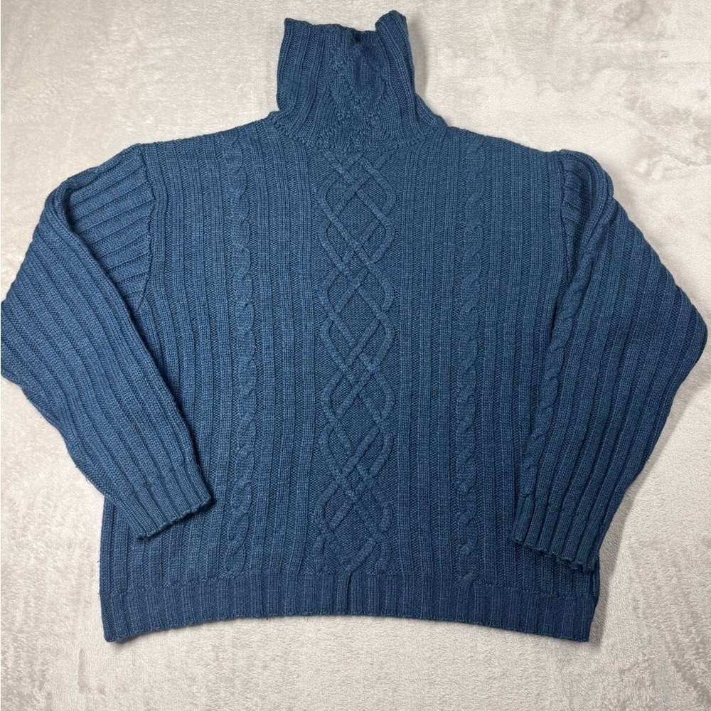 Vintage Concrete Casuals Sports Union Made Merino Wool Cable Knit Sweater 16